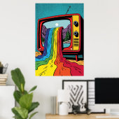 シュルポップ・アートのレアル・アート：レインボー・オン・スクリーン ポスター (ホームオフィス)