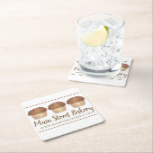 シュルーセルクラムマフィン焼いたグッズベーカリーベイクショップ スクエアペーパーコースター (インサイチュ)