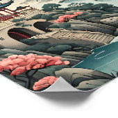 シュル伝統的ア中国のランドスケープ ポスター (角)