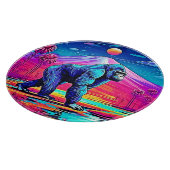 シュル鮮やかレアルなジャングルの中のネオン・ゴリラ カッティングボード (角)