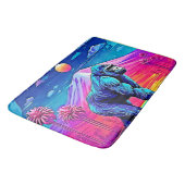 シュル鮮やかレアルなジャングルの中のネオン・ゴリラ バスマット (アングル)