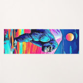 シュル鮮やかレアルなジャングルの中のネオン・ゴリラ ヨガマット (正面(横))