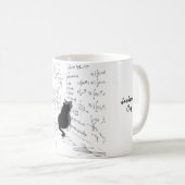 シュレおもしろいディンガーの猫が角に コーヒーマグカップ (正面右)