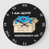 シュレおもしろいディンガーの猫が量子整備士を生きている ラージ壁時計 (正面)