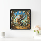 シュレアリズム スクエア壁時計 (ホーム)