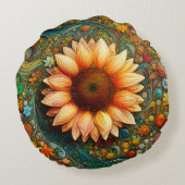 シュレアルひまわり交響曲 ラウンドクッション (裏面)