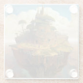 シュレアルアイランドランドスケープファンタジーアート ガラスコースター (裏面)