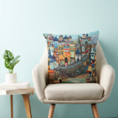 シュレアルアート抽象芸術小さな観光客の町ビーチ クッション (椅子)