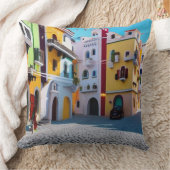 シュレアルアート抽象芸術小さな観光客の町 クッション (ブランケット)