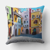 シュレアルアート抽象芸術小さな観光客の町 クッション (裏面)