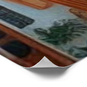 シュレアルアート抽象芸術小さな観光客通りの町 ポスター (角)