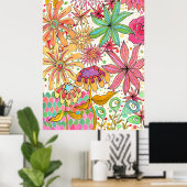 シュレアルガーデンフローラグーアッシュインクアートアーティストプリント ポスター (ホームオフィス)