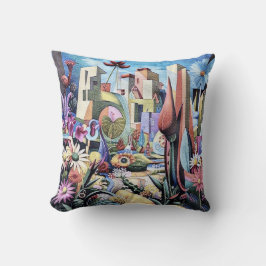 シュレアルガーデン – フローライラストレーションデザイン1 クッション