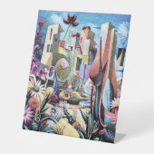 シュレアルガーデン – フローライラストレーションデザイン1 台座サイン (正面)