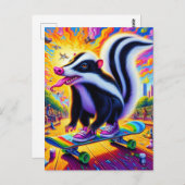 シュレアルスケートボーディングスカンク ポストカード (正面/裏面)