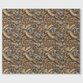 シュレアルスチームパンクギアパターン ラッピングペーパー (フラット)