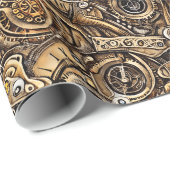 シュレアルスチームパンクギアパターン ラッピングペーパー (ロールコーナー)