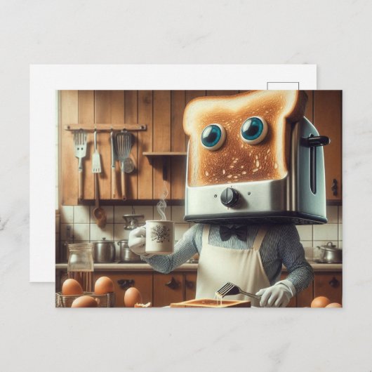 シュレアルトースターエッグブレックファーストパーソン ポストカード (正面/裏面)