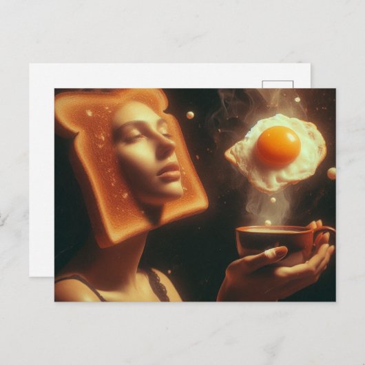 シュレアルトーストアンエッグブレックファーストウーマン ポストカード (正面/裏面)