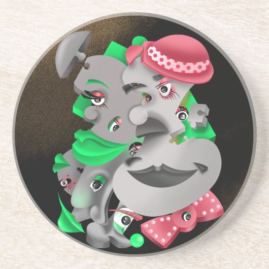 シュレアルパズル顔コースター コースター (正面)