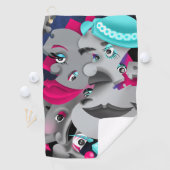 シュレアルパズル顔ゴルフタオル ゴルフタオル (インサイチュ)