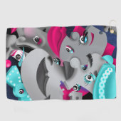 シュレアルパズル顔ゴルフタオル ゴルフタオル (横)