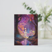 シュレアルファンタジーウッドランドフォレストランドランドスケープアート ポストカード (スタンド正面)