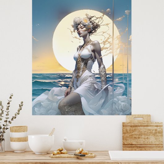 シュレアルファンタジーファンタスティックガールアートアイ ポスター (キッチン)