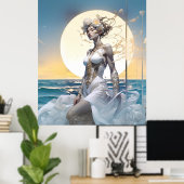 シュレアルファンタジーファンタスティックガールアートアイ ポスター (ホームオフィス)