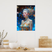 シュレアルファンタジーファンタスティックAsian Girl Art Ai ポスター (キッチン)