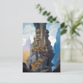 シュレアルファンタジー城風景画 ポストカード (スタンド正面)