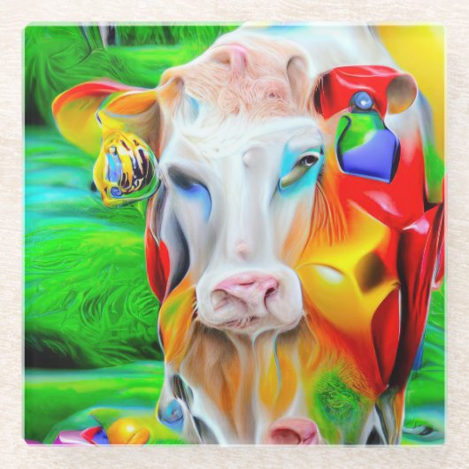 シュレアルファームアート ガラスコースター (正面)