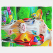 シュレアルファームアート フリースブランケット (正面(横))