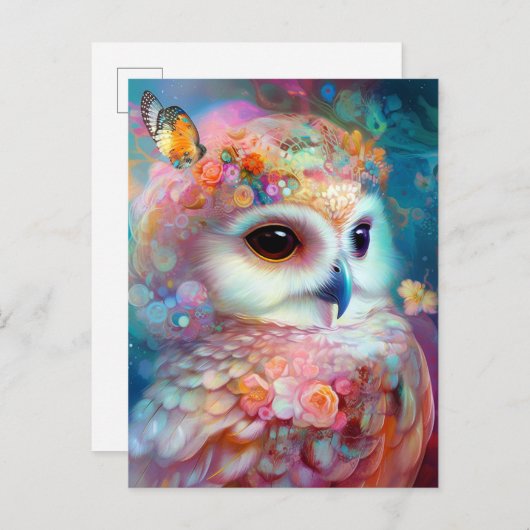 シュレアルフクロウファンタジーアート ポストカード (正面/裏面)