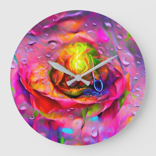 シュレアルフローラアート ラージ壁時計 (正面)