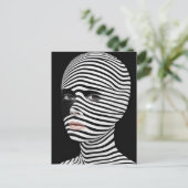 シュレアルブラックアンドホワイト顔 ポストカード (スタンド正面)