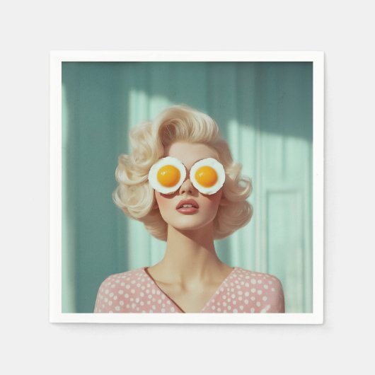 シュレアルブレックファーストファッションポートレート スタンダードカクテルナプキン (正面)