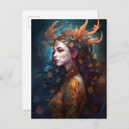 シュレアルボホ女神クイーンファンタジーアートポストカード ポストカード (正面/裏面)