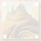 シュレアルマウンテンシティファンタジーアート ガラスコースター (裏面)