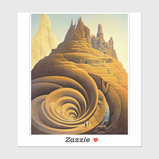 シュレアルマウンテンシティファンタジーアート シール (シート)