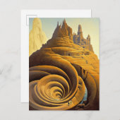 シュレアルマウンテンシティファンタジーアート ポストカード (正面/裏面)