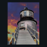 シュレアルライトハウス ポスター<br><div class="desc">これはメイン海岸のフールのヘッドライトハウスのイメージである。70年代のレトロなスタイルポスターに丹念に変身。色も線も絶妙だ。家、オフィス、または寮への美しい追加。</div>