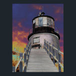 シュレアルライトハウス ポスター<br><div class="desc">これはメイン海岸のフールのヘッドライトハウスのイメージである。70年代のレトロなスタイルポスターに丹念に変身。色も線も絶妙だ。家、オフィス、または寮への美しい追加。</div>