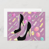 シュレアルヴィンテージハイヒールシューズ&キャンディ ポストカード (正面/裏面)