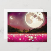 シュレアルヴィンテージピンクパールフィールド&モーンズ ポストカード (正面/裏面)