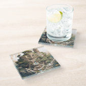 シュレアル幾何学都市景観ファンタジーアート ガラスコースター (アングル)