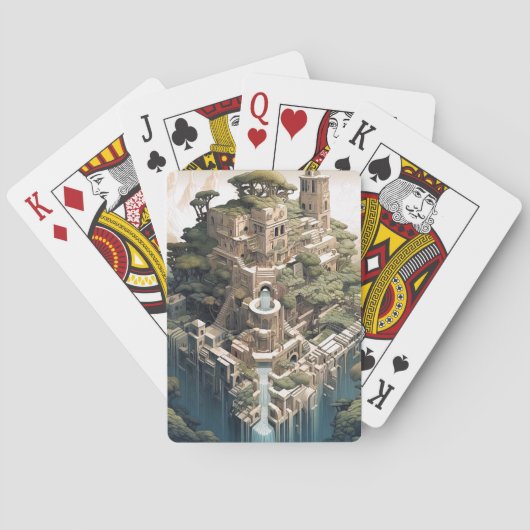 シュレアル幾何学都市景観ファンタジーアート トランプ (裏面)