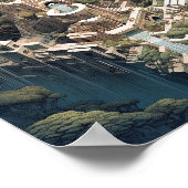 シュレアル幾何学都市景観ファンタジーアート ポスター (角)