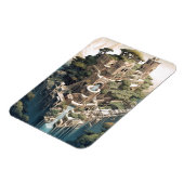 シュレアル幾何学都市景観ファンタジーアート マグネット (左側)