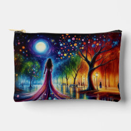 シュレアル・ガール・ファンタジー・ムーンライト・パーク虹の木 アクセサリーポーチ